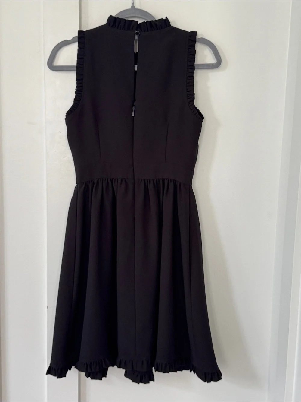 kate spade ruffle fit and flare dress Kate Spade Womens Black Ruffle V Neck Fit and Flare Dress Size 0 Cocktail  Party